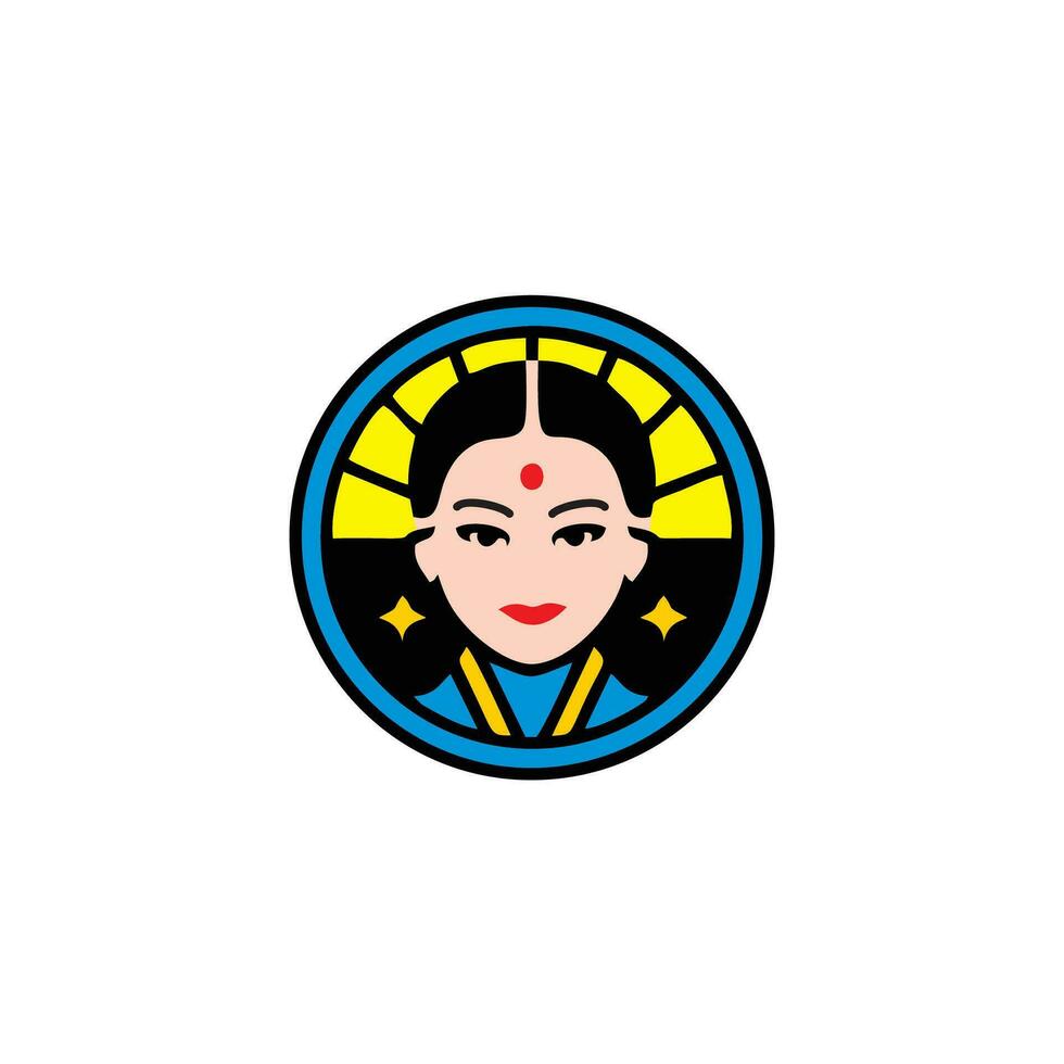 geisha, Japón. retro y sencillez línea dibujo. Japón turismo póster, icono, logo modelo. vector