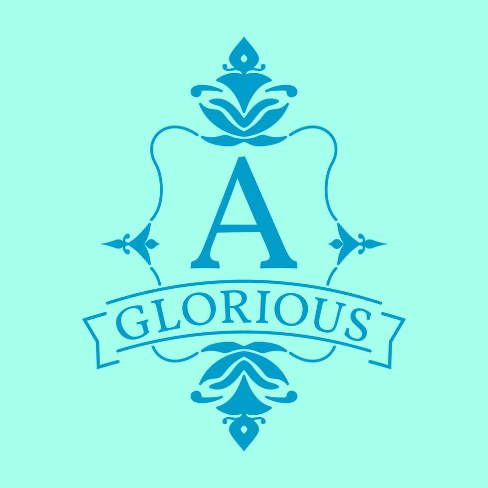 letter A glorious initial frame logo vector
