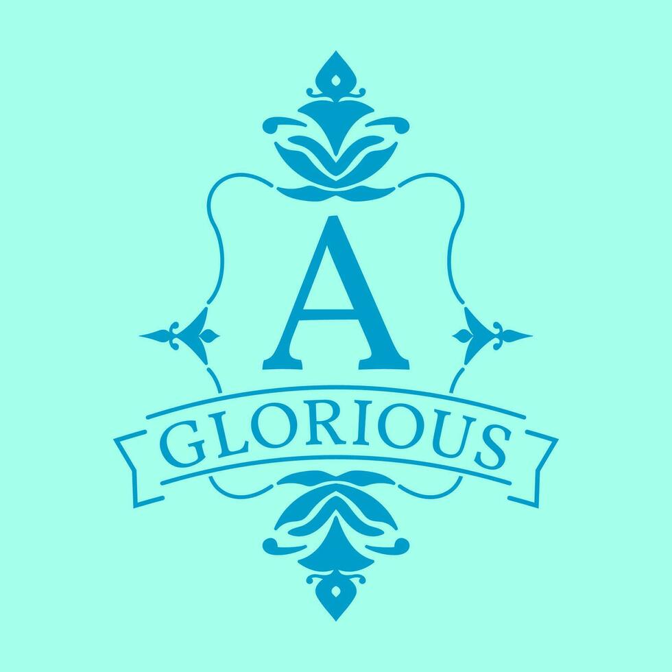 letter A glorious initial frame logo vector