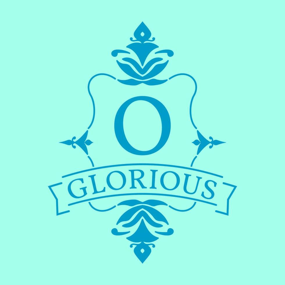 letter O glorious initial frame logo vector