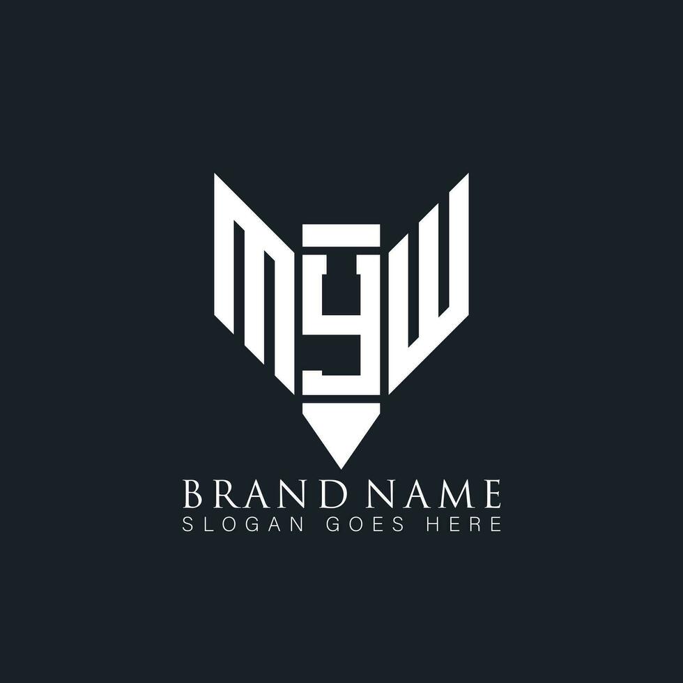 MYW abstract letter logo. MYW creative monogram initials letter logo concept. MYW Unique modern flat abstract vector letter logo design.