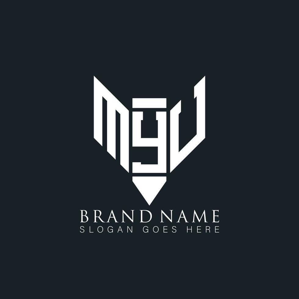 MYU abstract letter logo. MYU creative monogram initials letter logo concept. MYU Unique modern flat abstract vector letter logo design.