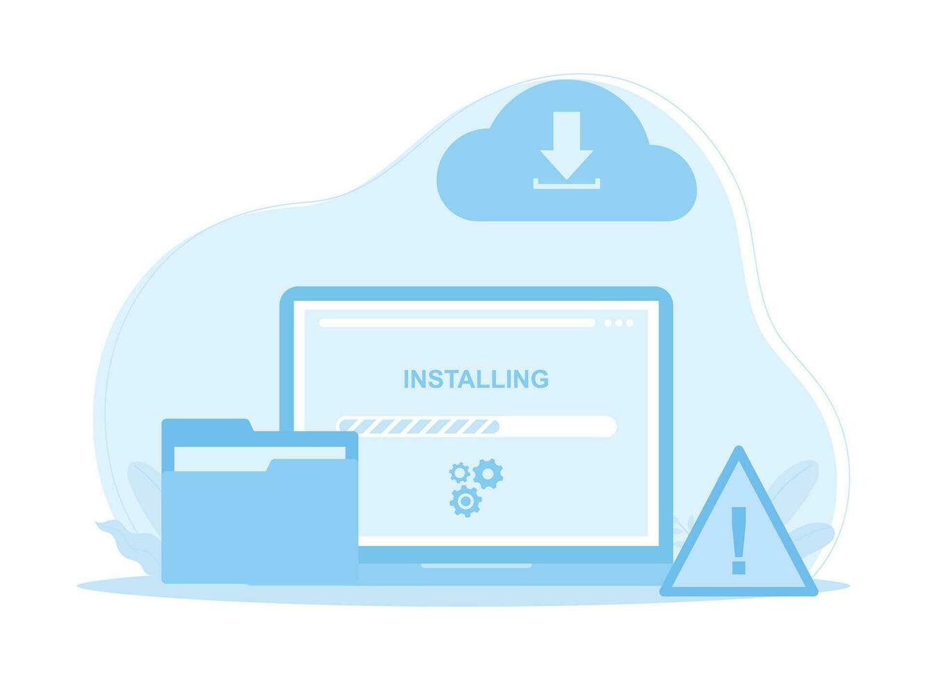 install cloud database for data security concept flat illustration vector
