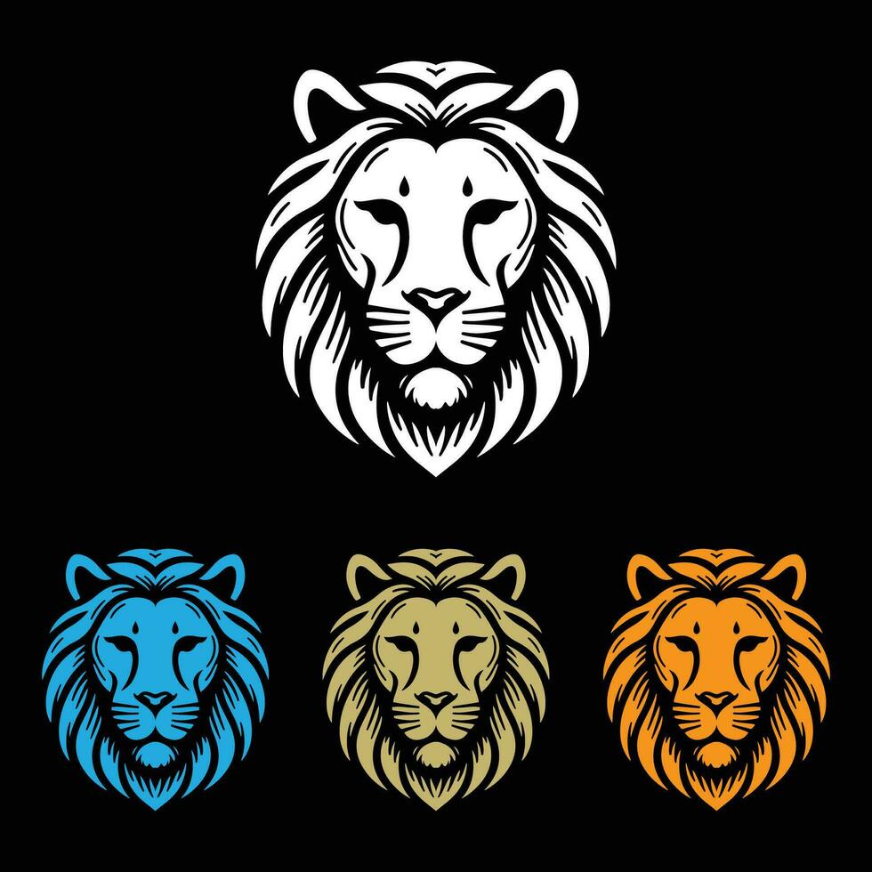 Lion Logo Vector, Cat logo, Lion Face vector, Cat Face Vector