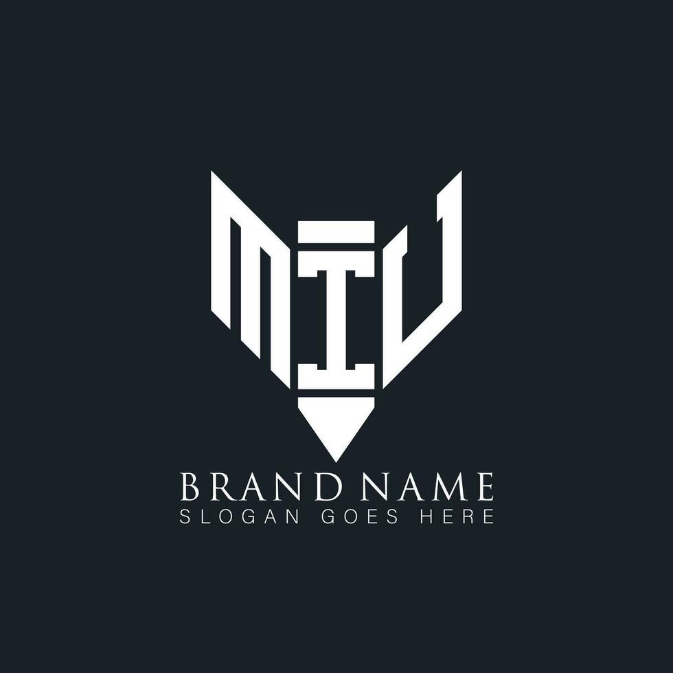 MIU abstract letter logo. MIU creative monogram initials letter logo concept. MIU Unique modern flat abstract vector letter logo design.