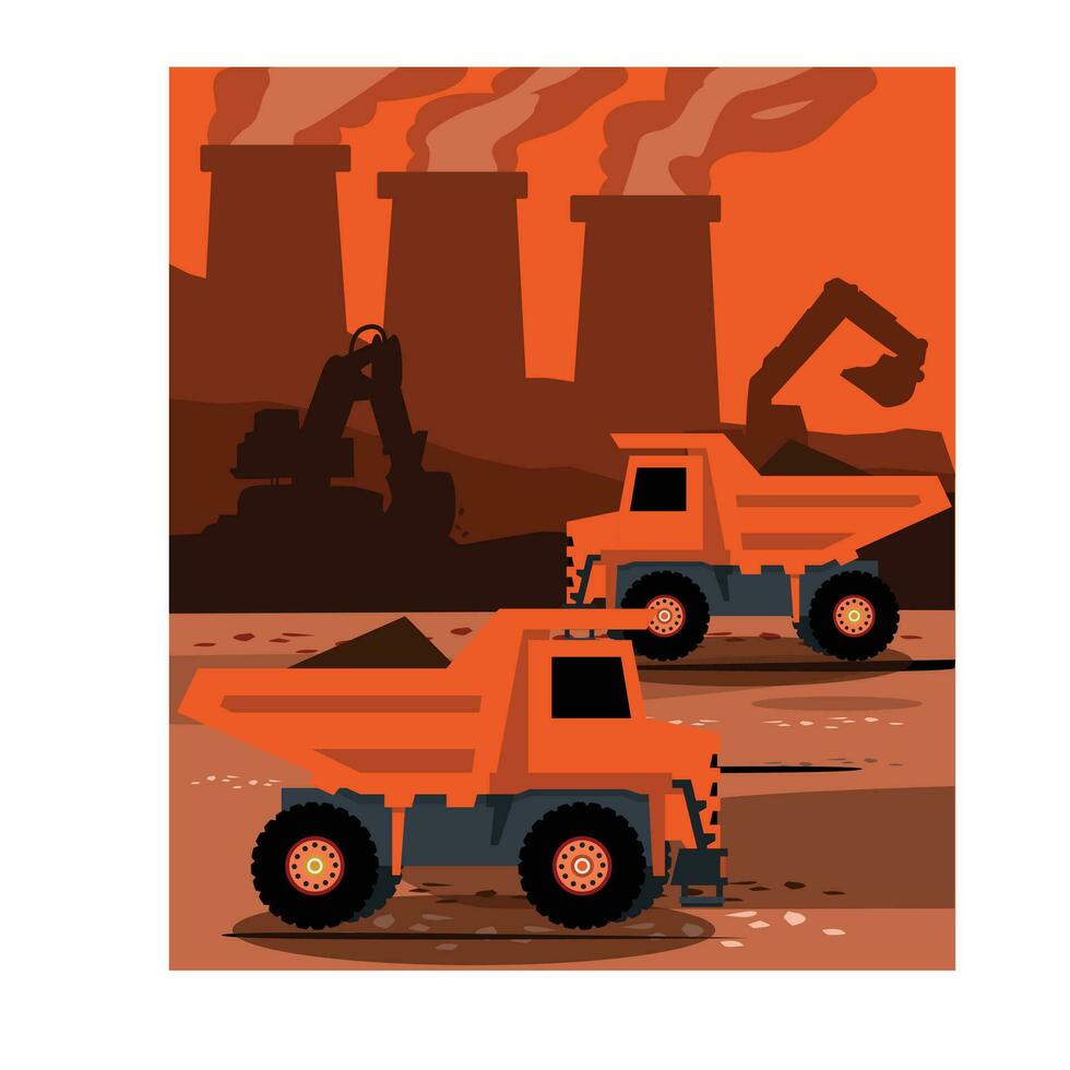 big truck on industry vector