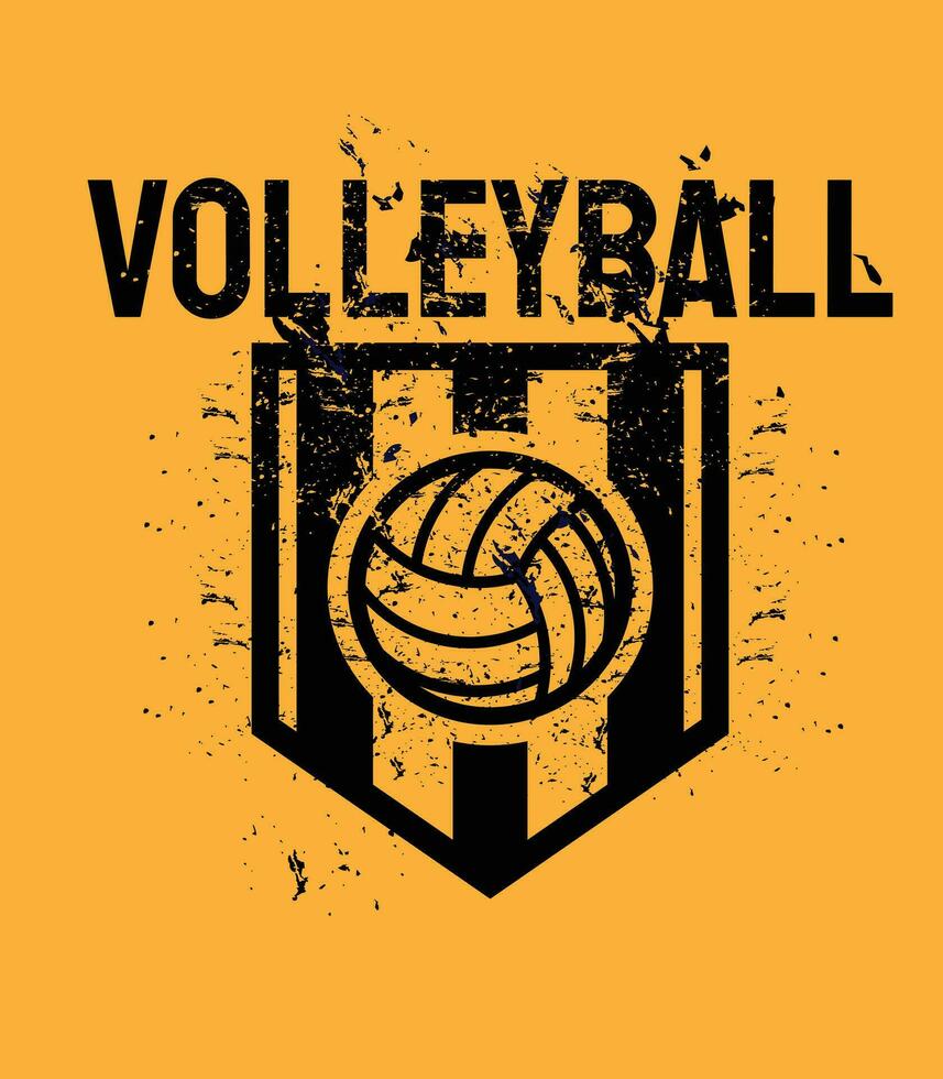 free vector volleyball badge illustration