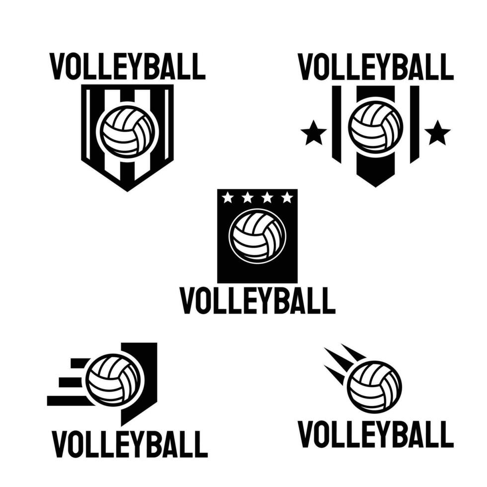 volleyball logo set vector