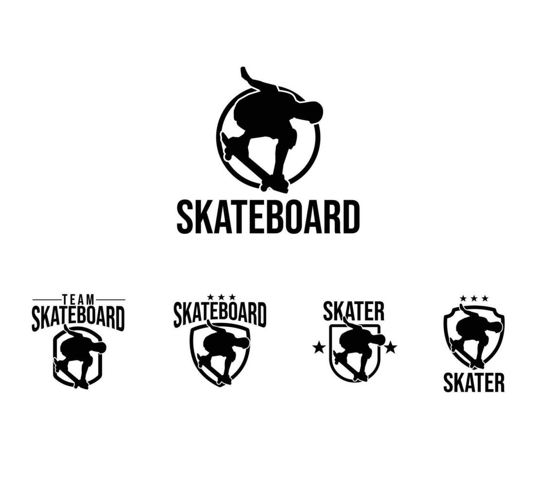 free vector skateboard logo set illustration