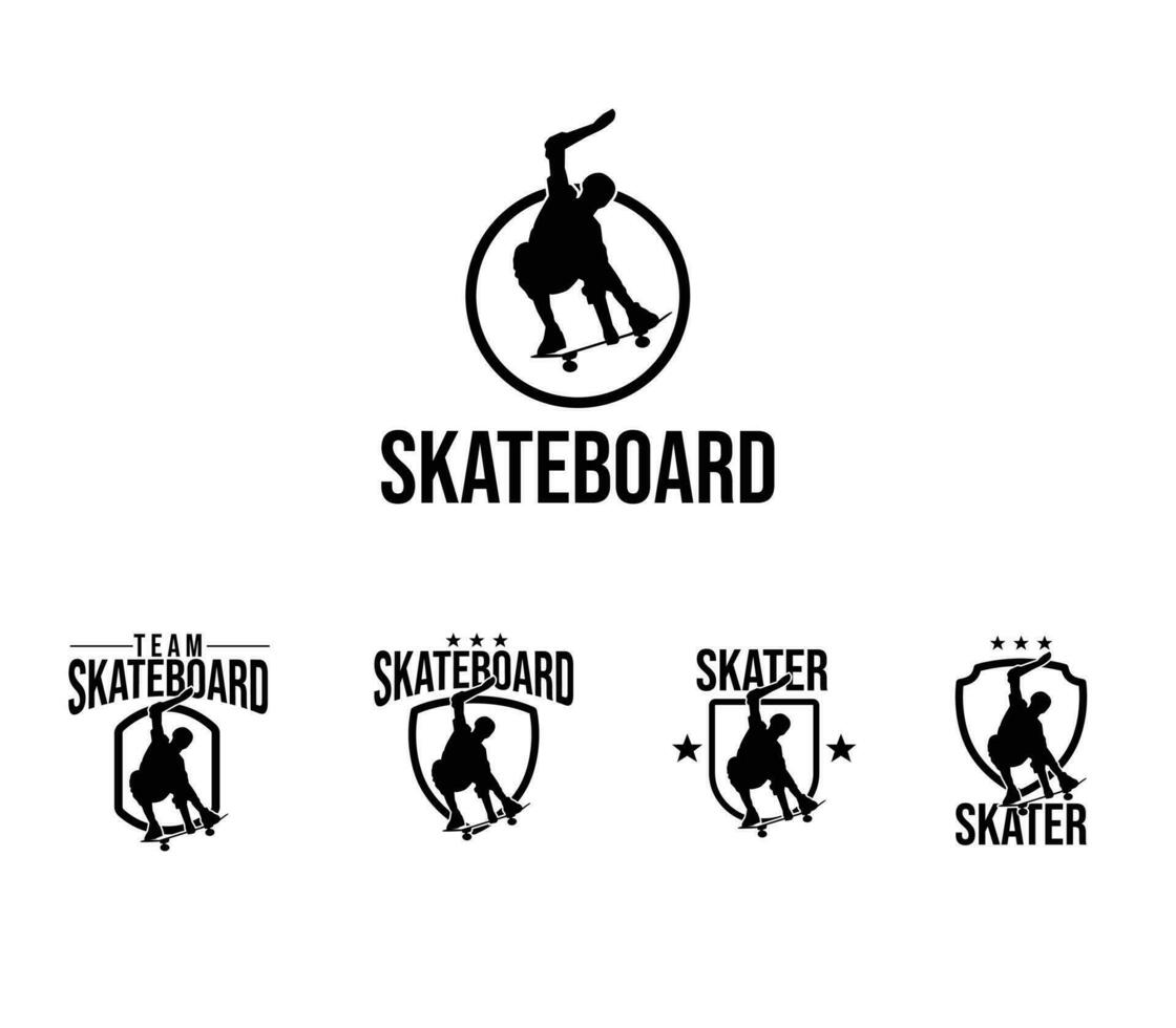 skater extreme logo set illustration vector