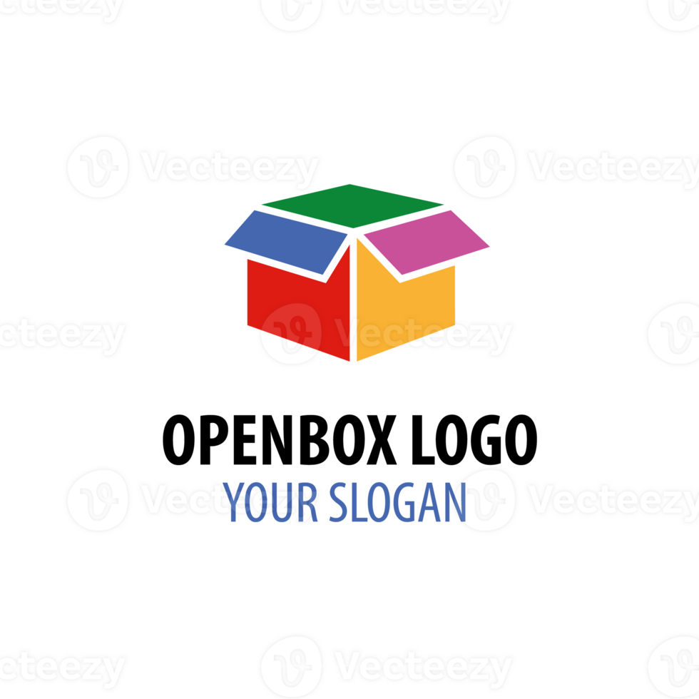 colorful box logo design png