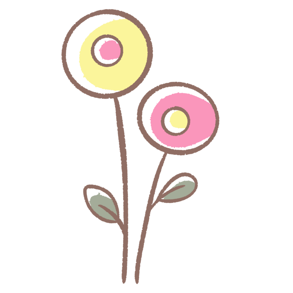 a flower clipart with a pink and yellow center png