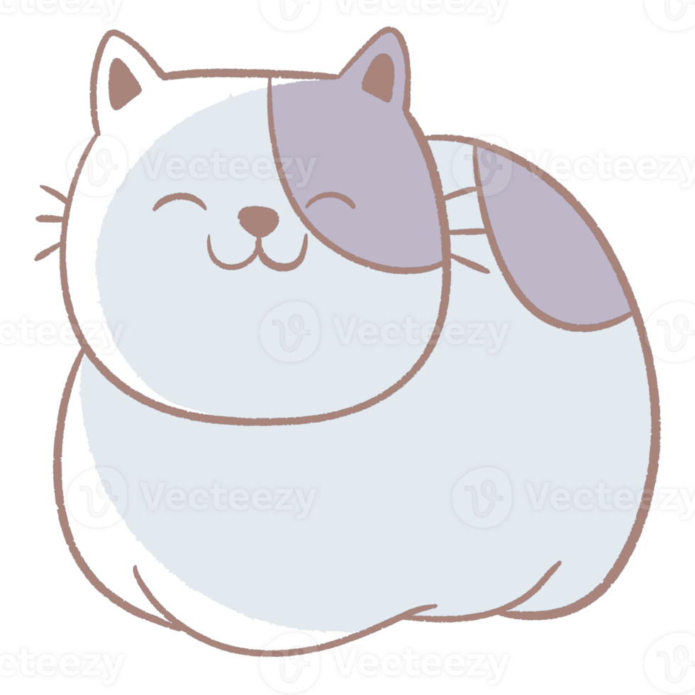 a cartoon cat lying down on a transparent background png