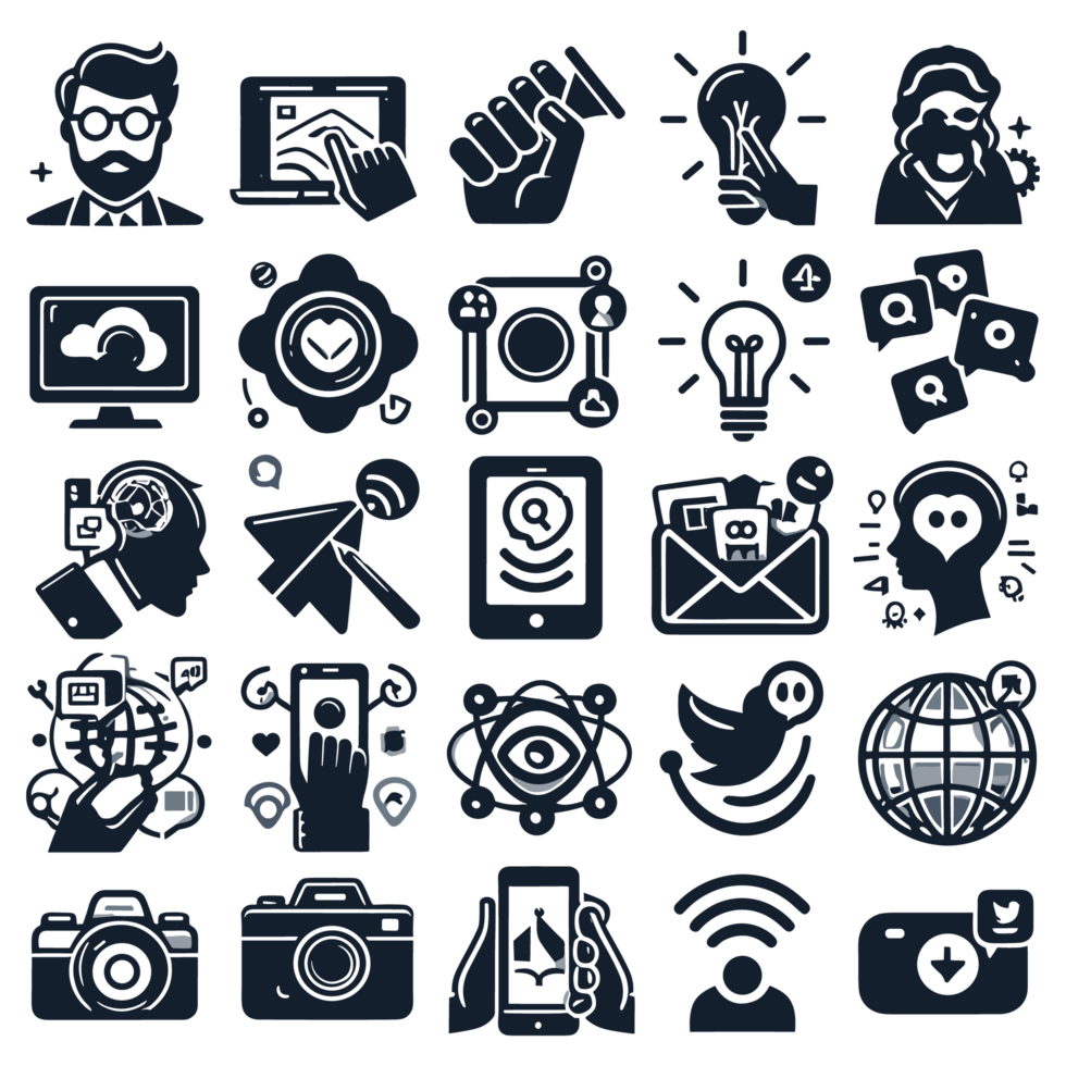 Social media icons PNG file