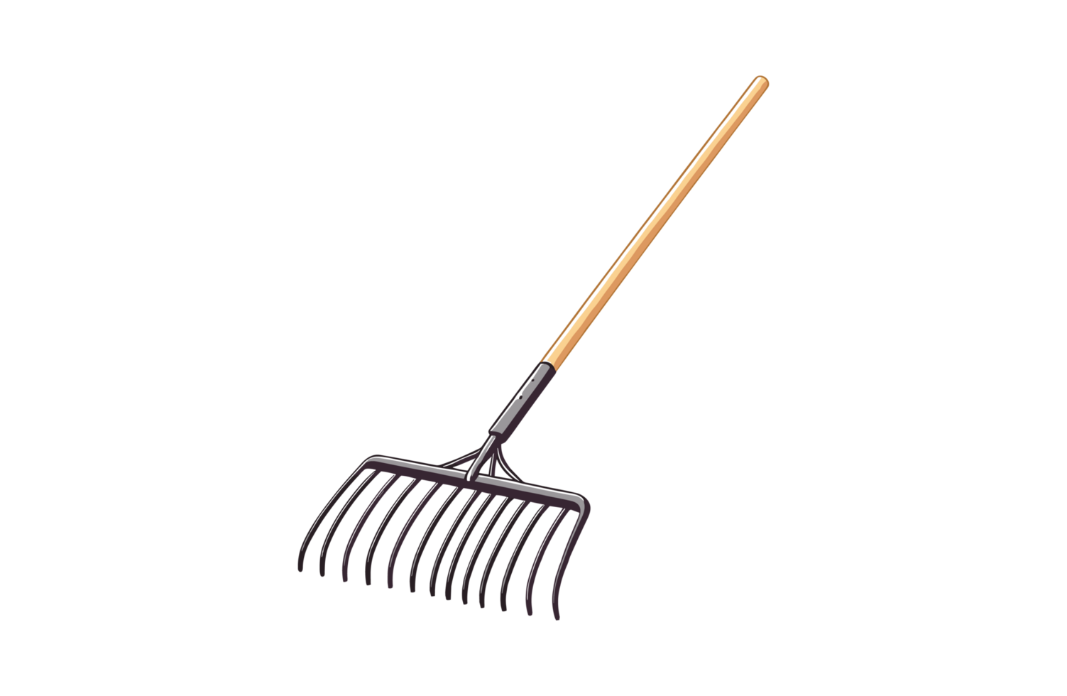 AI generated Rake farm tools illustration design or PNG