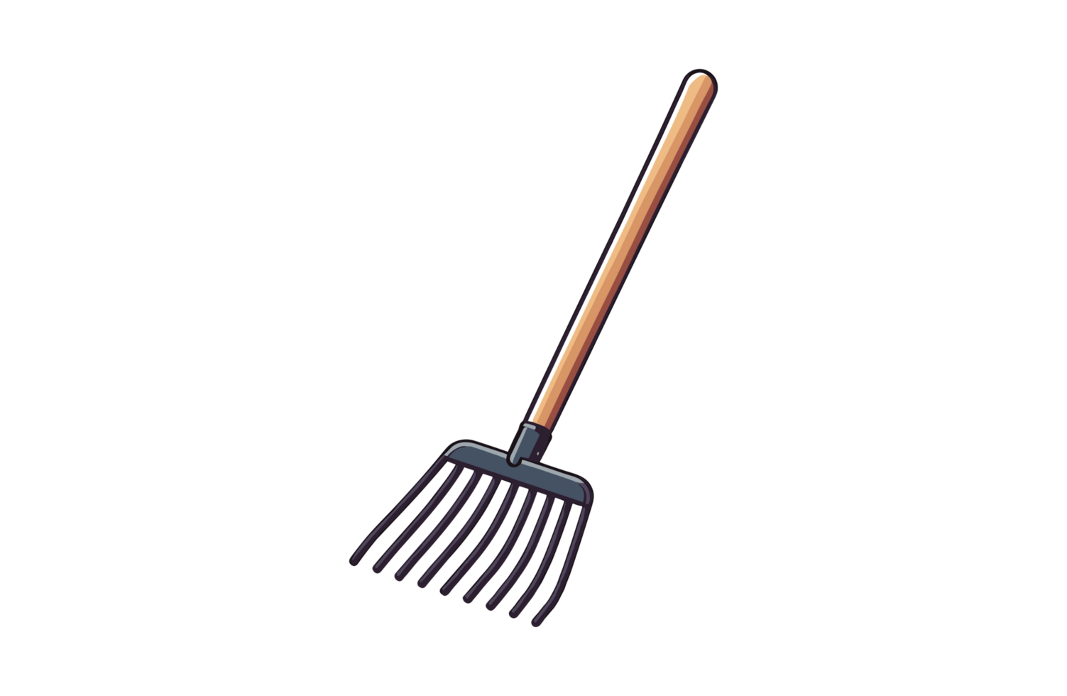 AI generated Rake farm tools illustration design or PNG