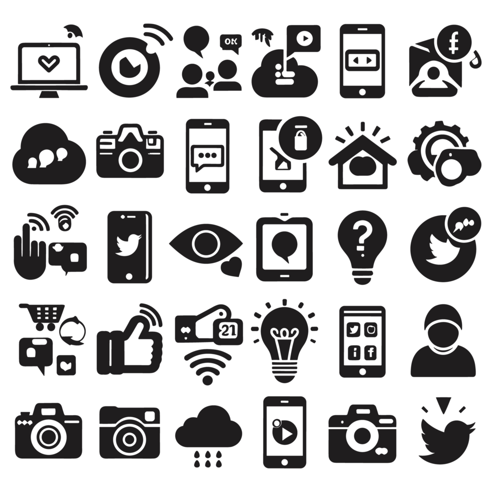 Social media icons PNG file