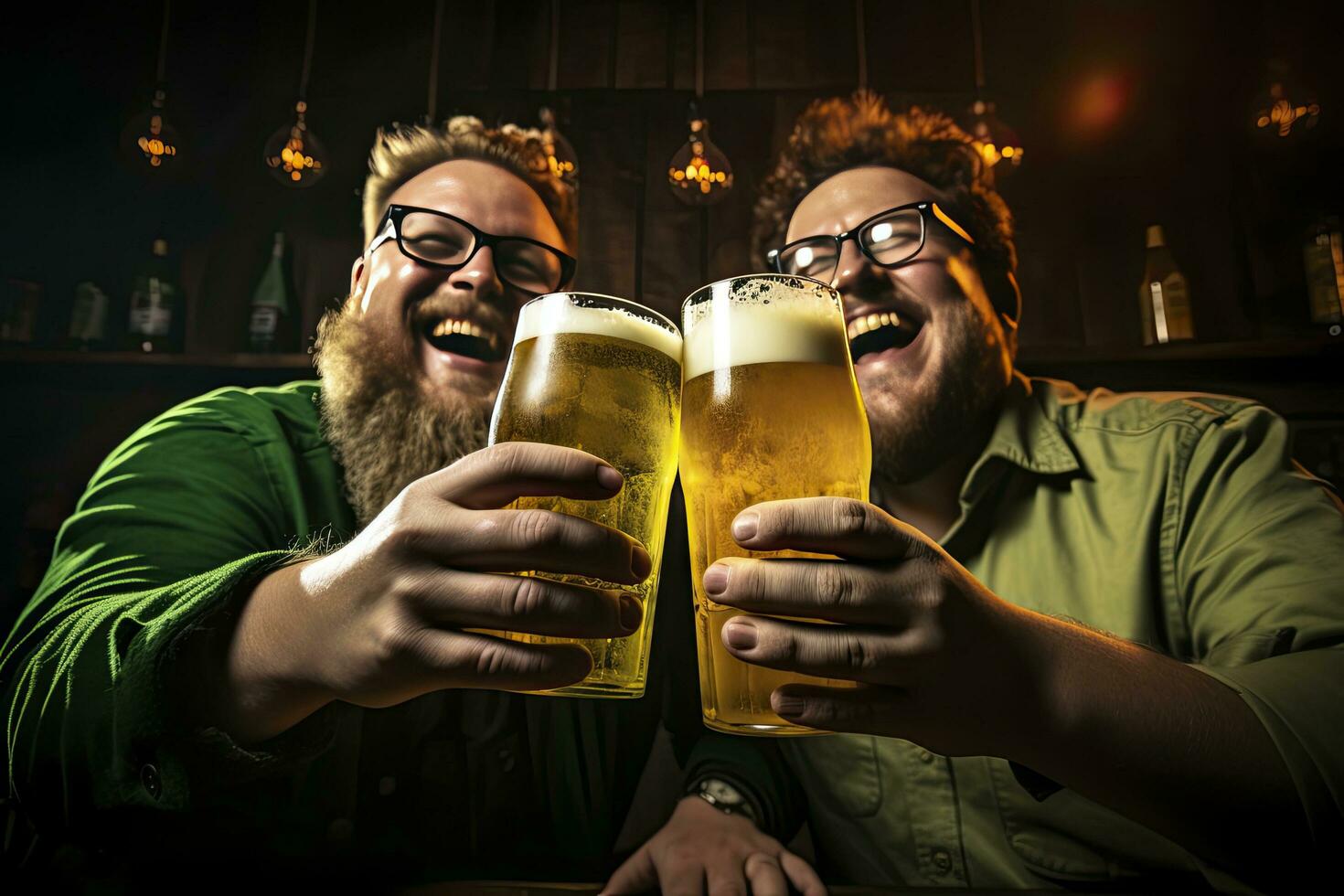 AI generated Cheers to St. Patrick's Day Man with Beer and Festive Hat on White Background photo