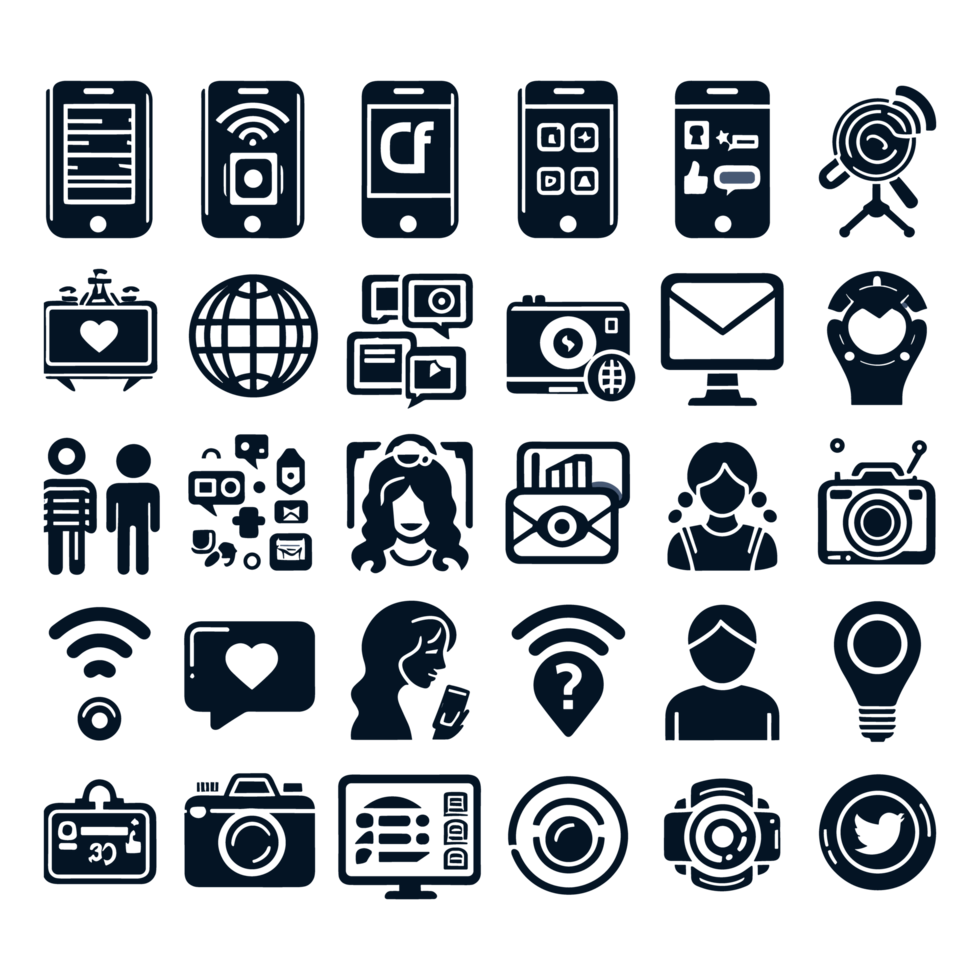Social media icons PNG file