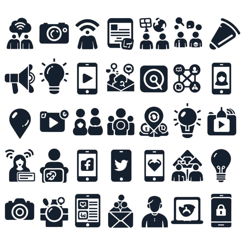 Social media icons PNG file