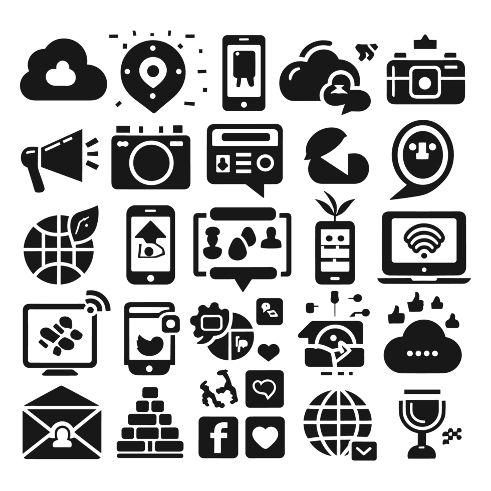 Social media icons PNG file