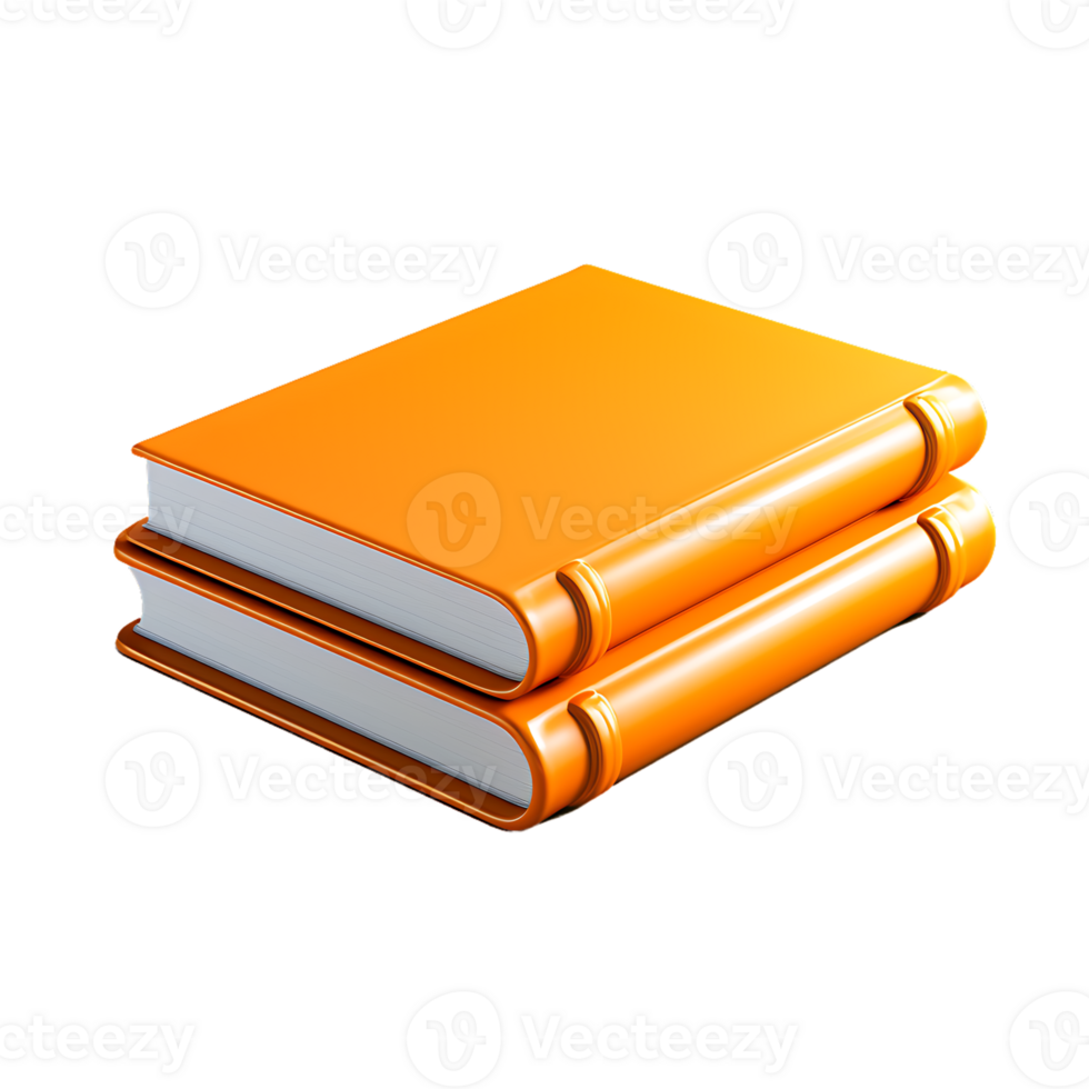 AI generated 3D Stack of Orange Book 35196327 PNG