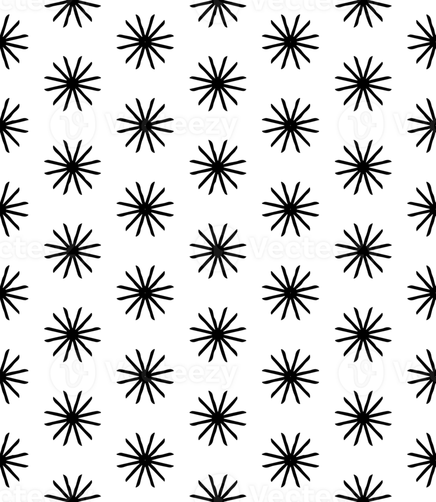 Black seamless abstract pattern. Overlay for background and backdrop. Ornamental design. PNG graphic illustration with transparent background.