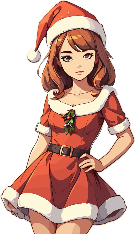 AI generated Female Santa Claus Character png