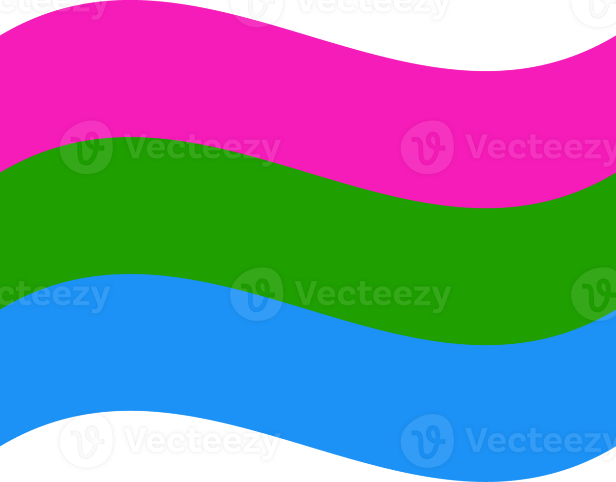 Polysexual pride flag in shape. LGBTQ flag in shape png