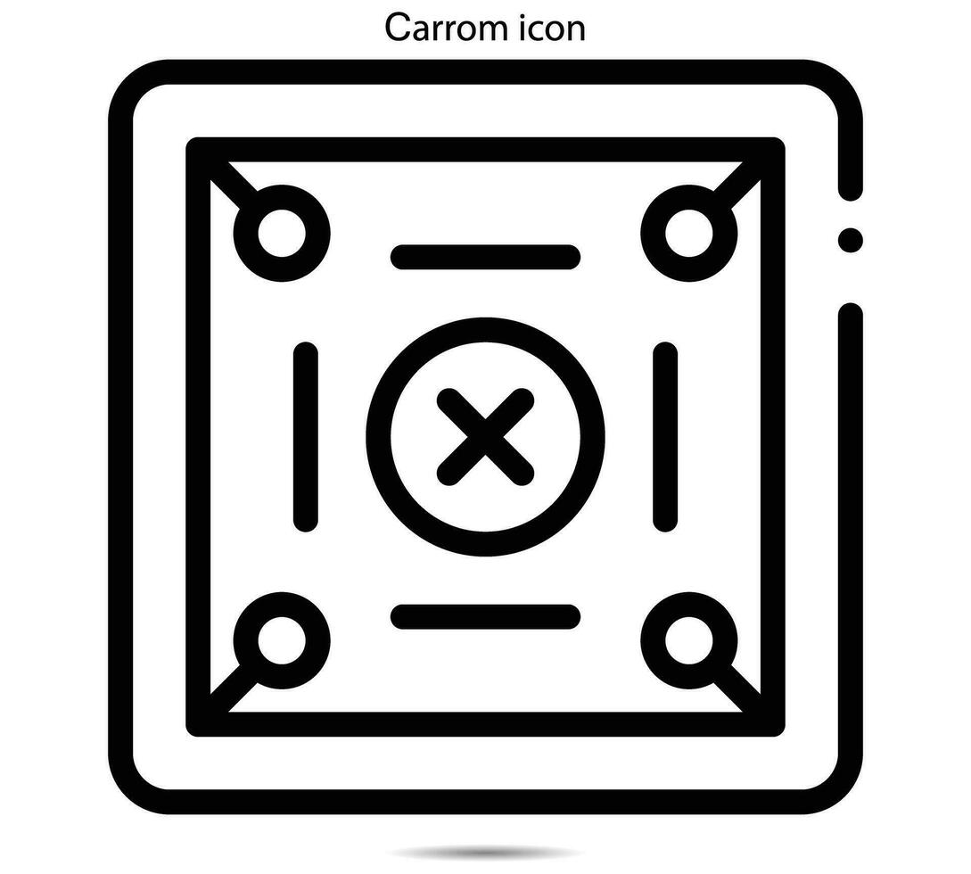 carrom icono, vector ilustración