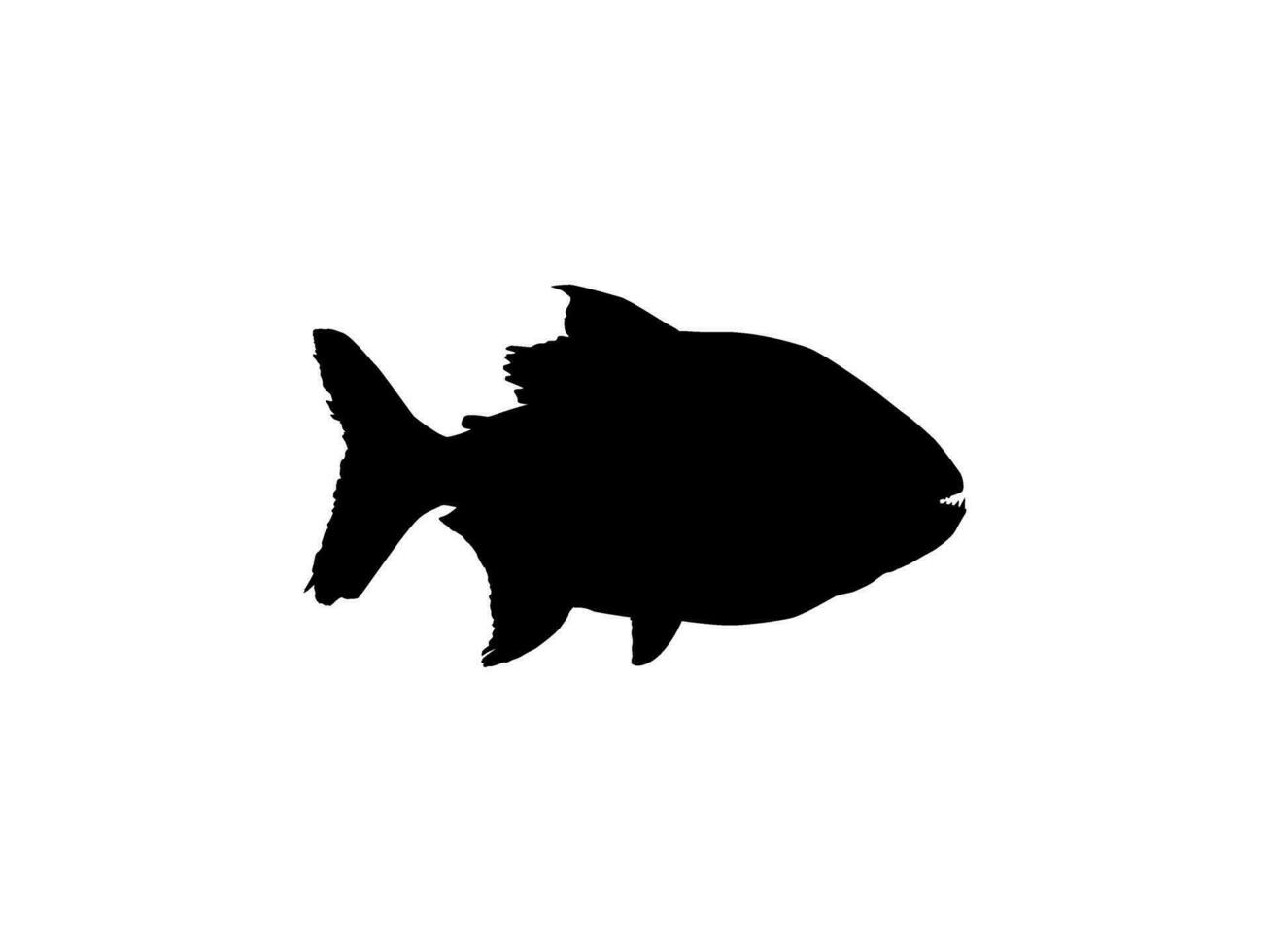 piraña pescado silueta, lata utilizar para logo gramo, sitio web, Arte ilustración, pictograma, icono o gráfico diseño elemento. vector ilustración