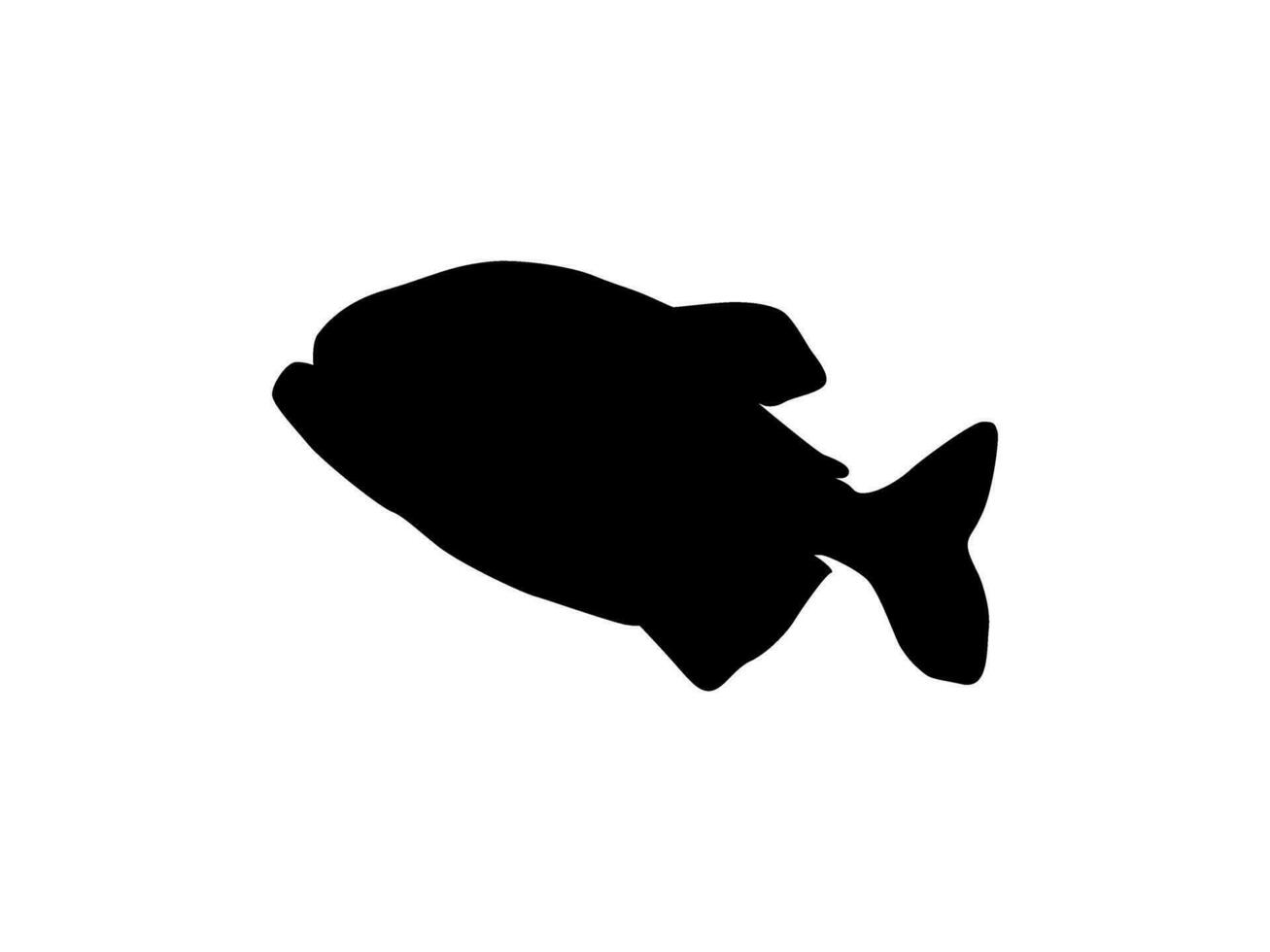 Piranha Fish Silhouette, can use for Logo Gram, Website, Art Illustration, Pictogram, Icon or Graphic Design Element. Vector Illustration