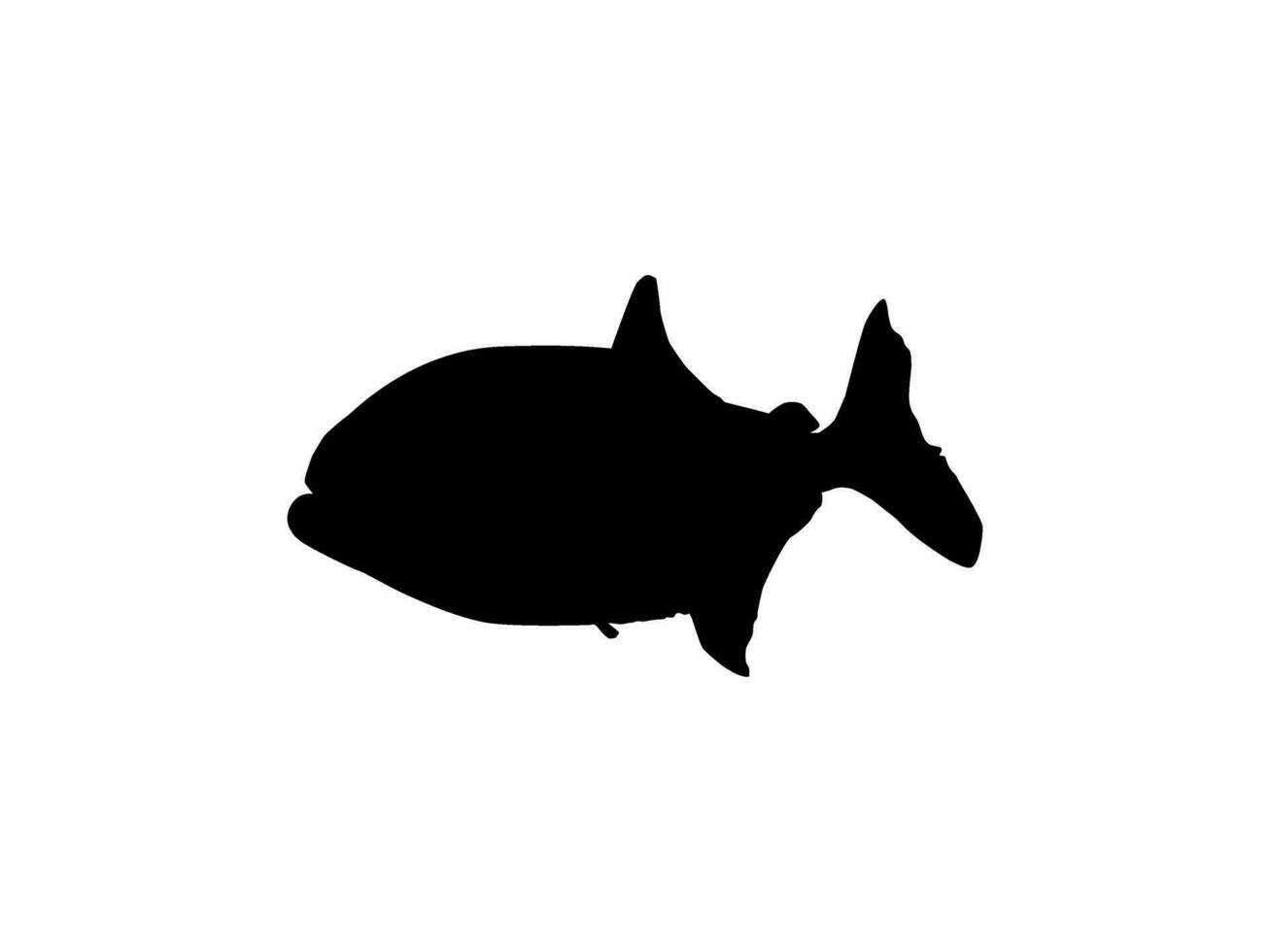 Piranha Fish Silhouette, can use for Logo Gram, Website, Art Illustration, Pictogram, Icon or Graphic Design Element. Vector Illustration