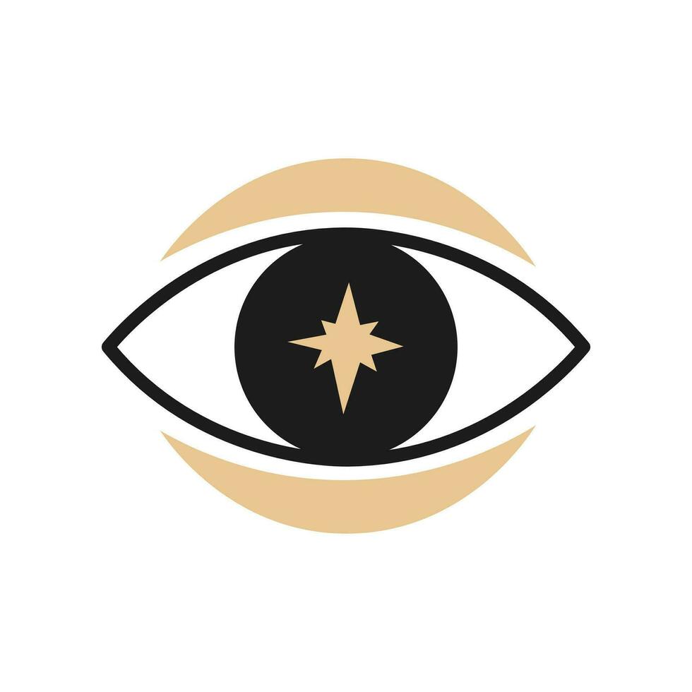 Magical eye with star and crescent vector