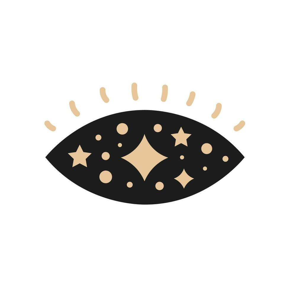Mystical eye with stars vector