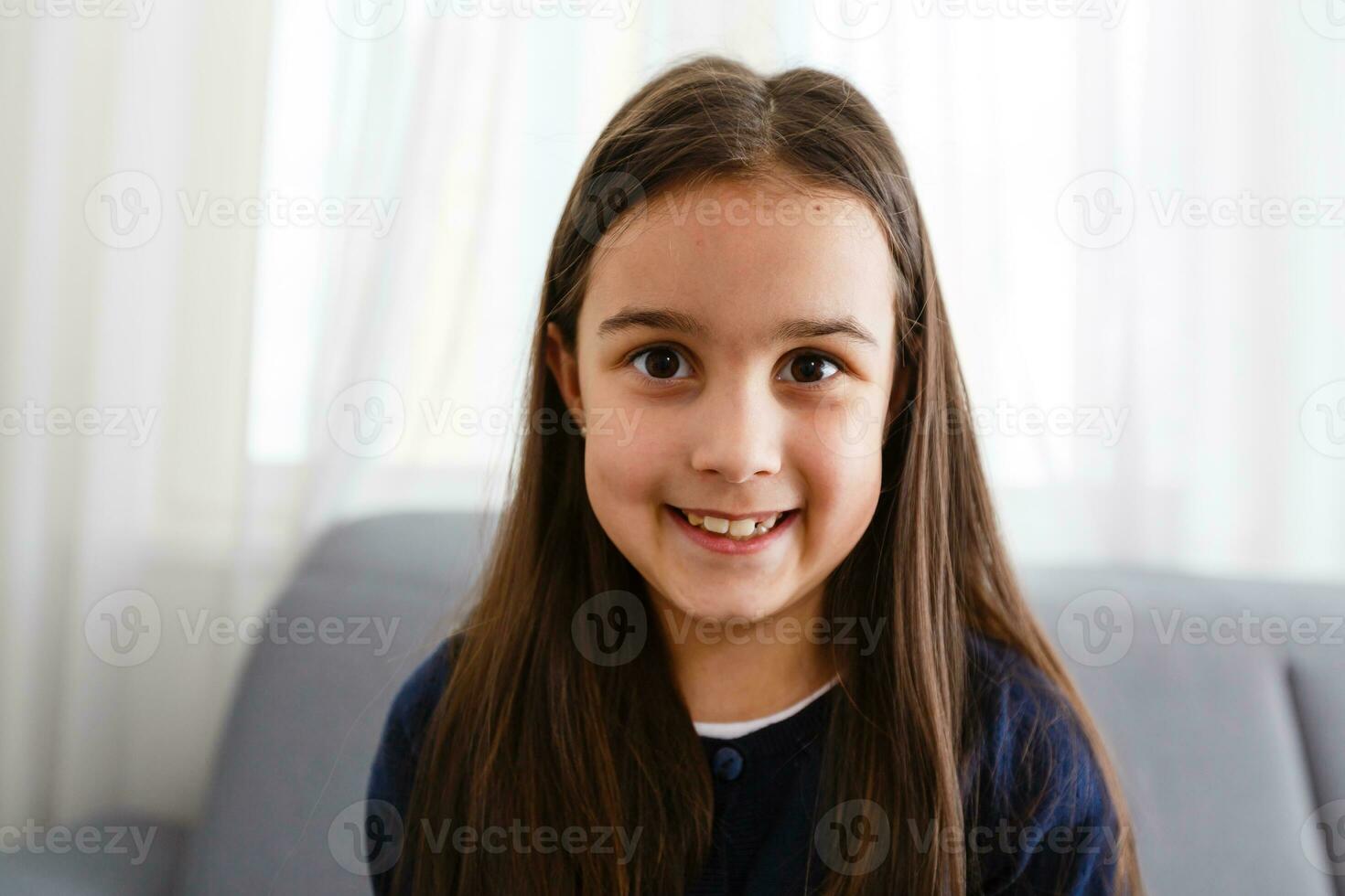 Close-up Of A Girl Video Conferencing photo