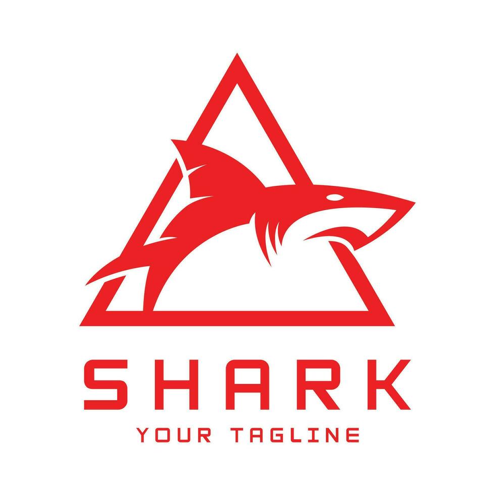 Unique and creative shark logo vector design. Wild Fish Vector Illustration