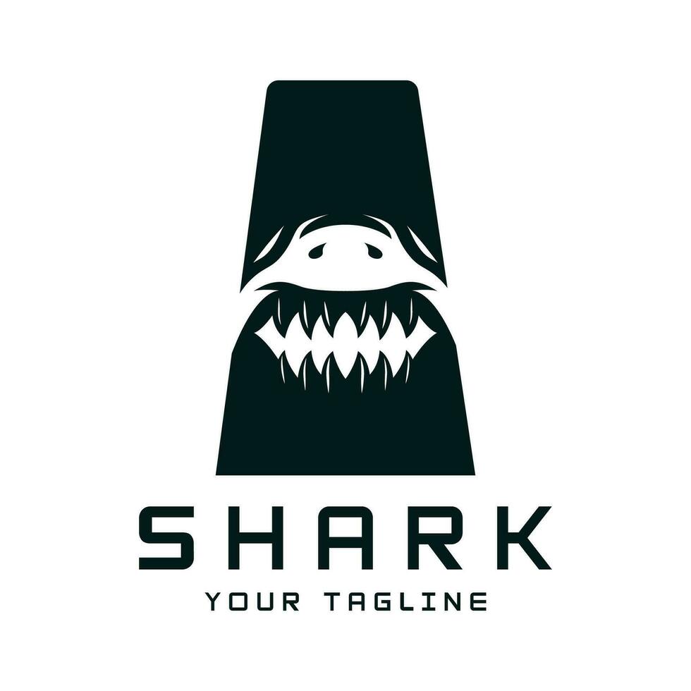 Unique and creative shark logo vector design. Wild Fish Vector Illustration