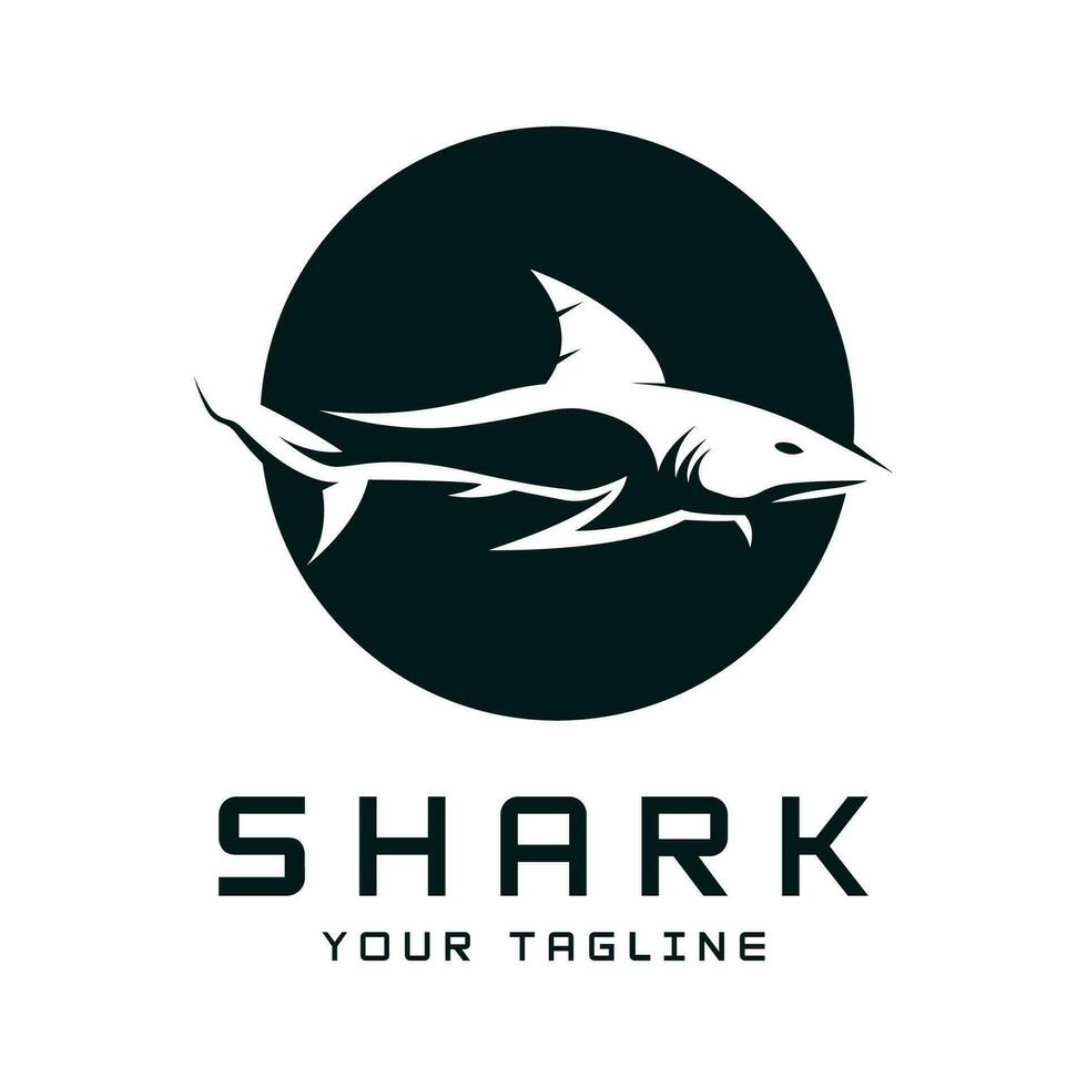 Unique and creative shark logo vector design. Wild Fish Vector Illustration