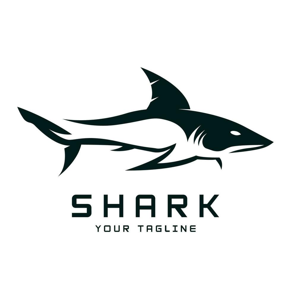 Unique and creative shark logo vector design. Wild Fish Vector Illustration