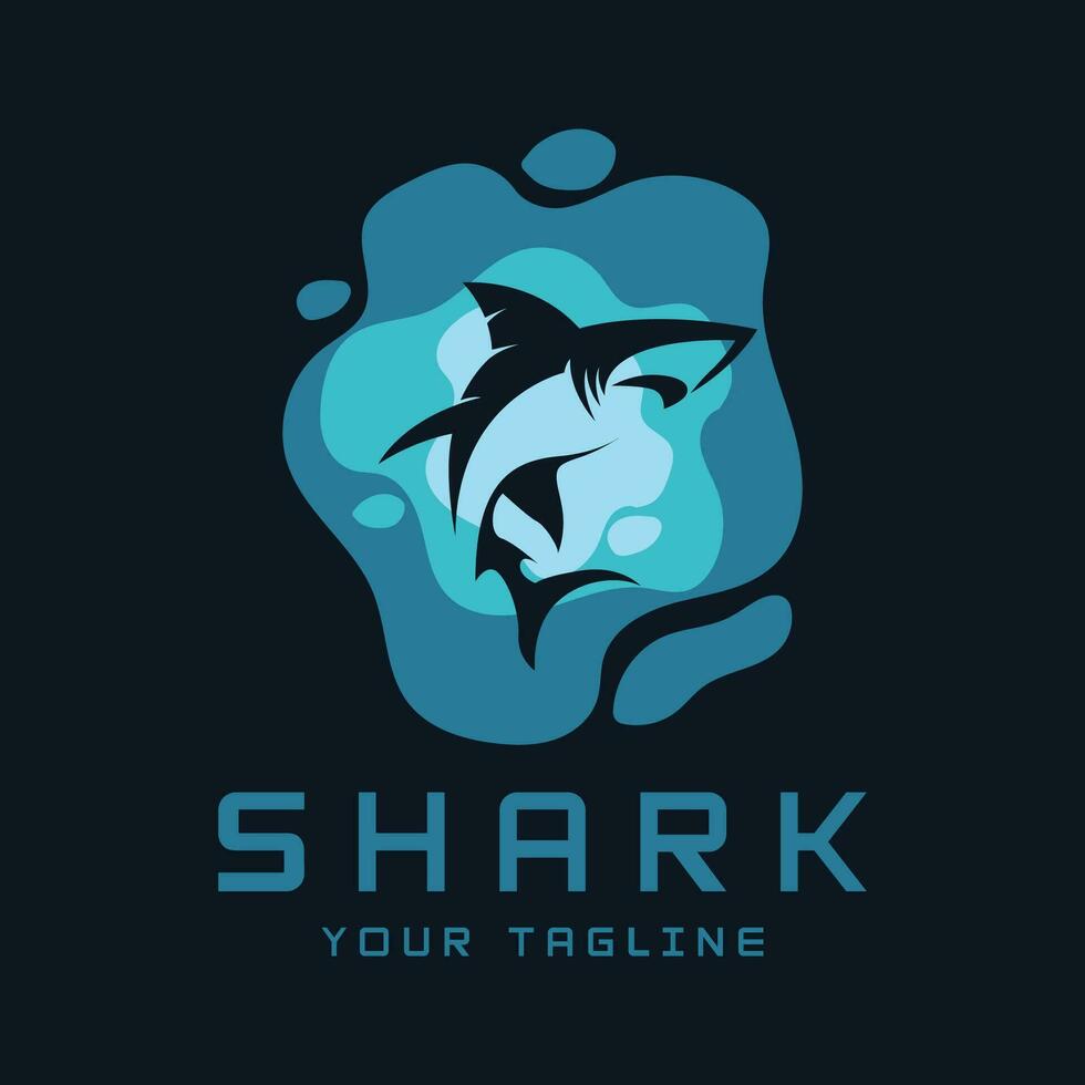 Unique and creative shark logo vector design. Wild Fish Vector Illustration