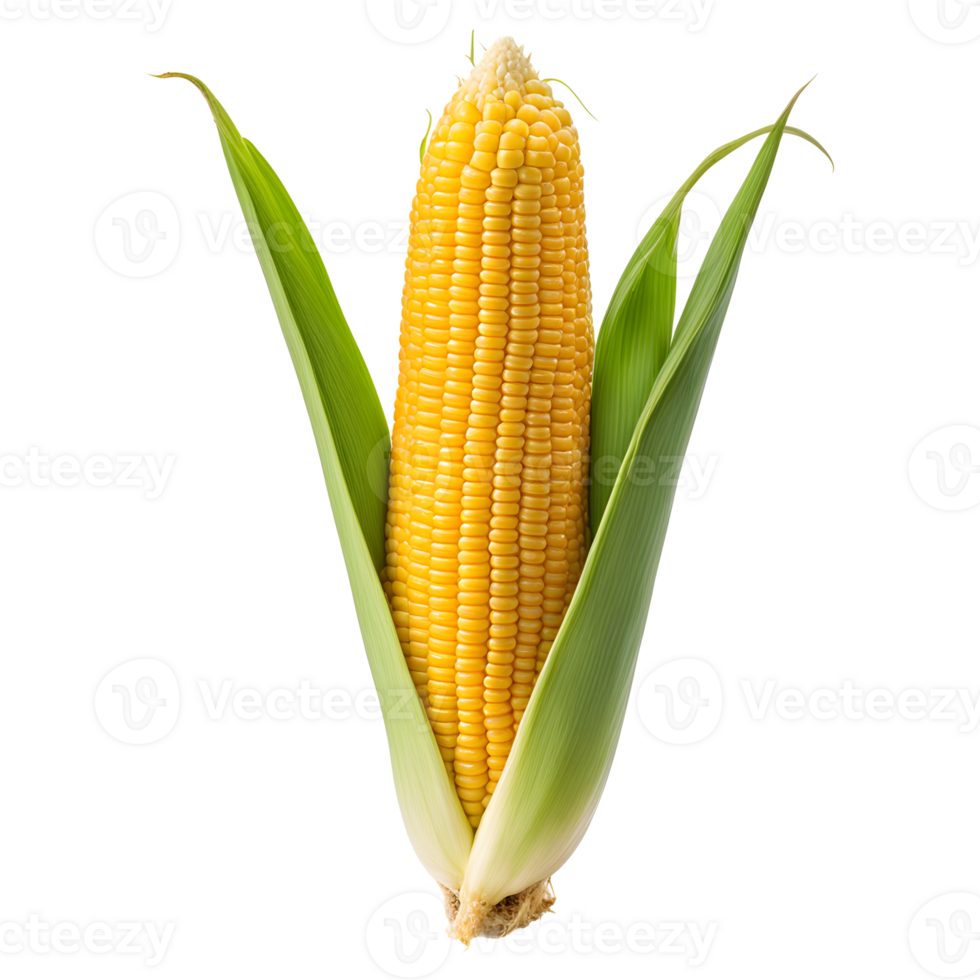 AI generated Fresh Corn Isolated on Transparent Background png