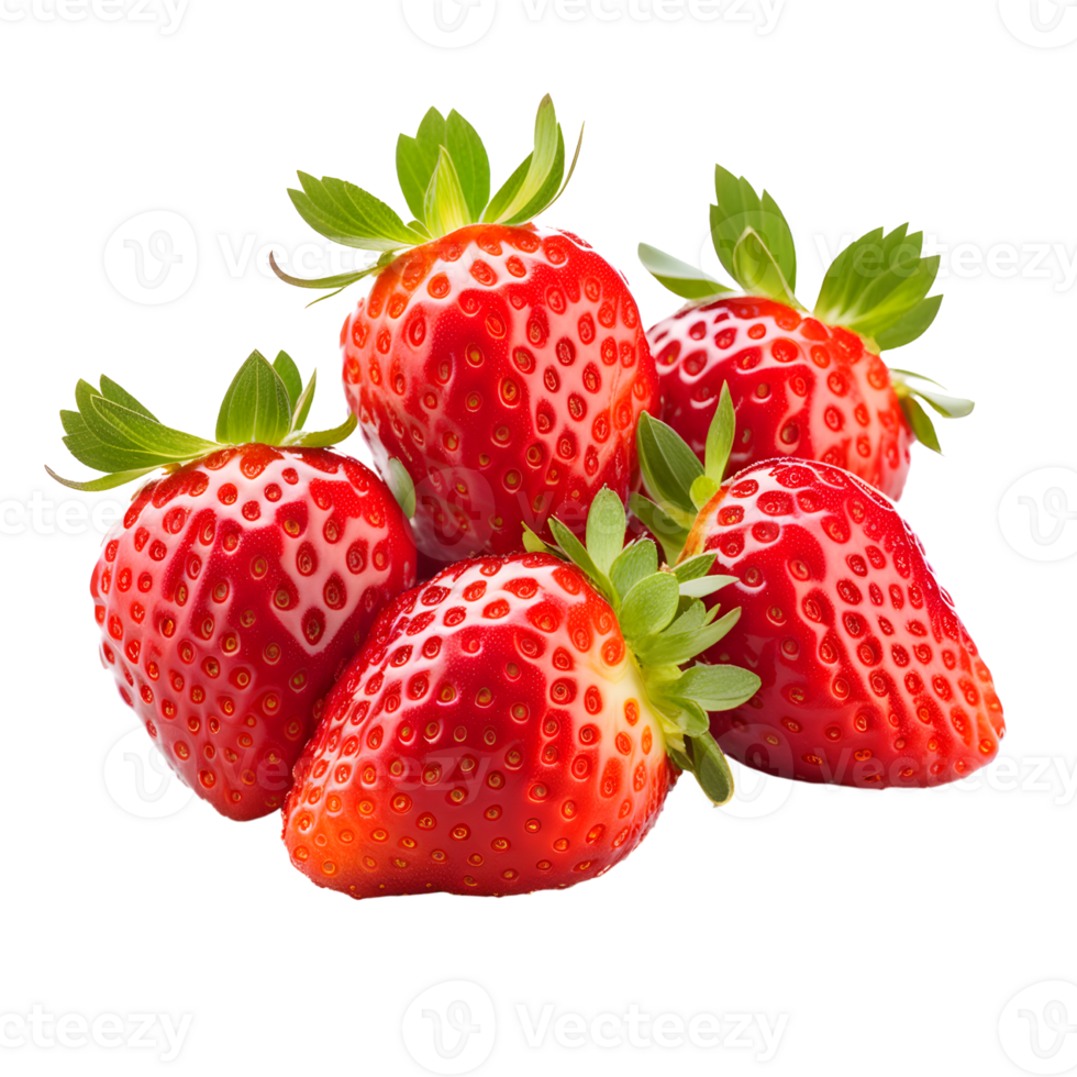 AI generated Bunch of Strawberries Isolated on Transparent Background png