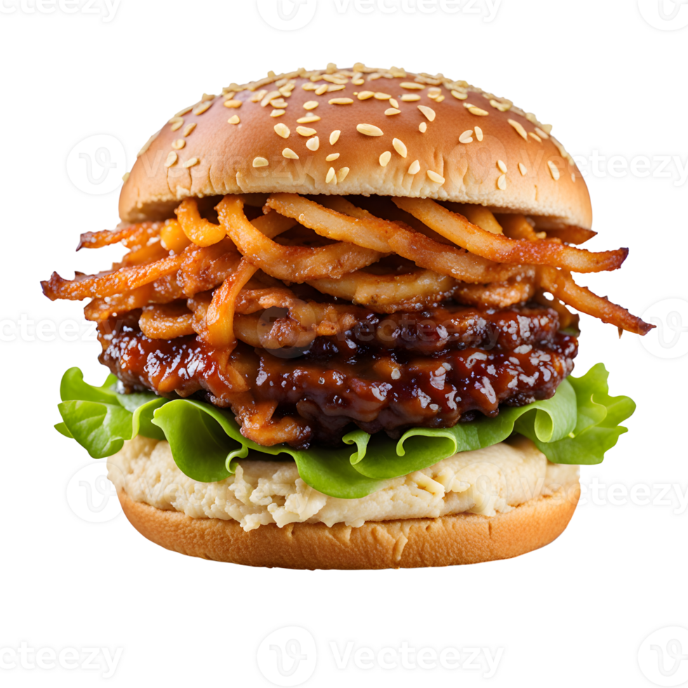 AI generated Tasty Burger Fast Food Meal Isolated on Transparent Background png