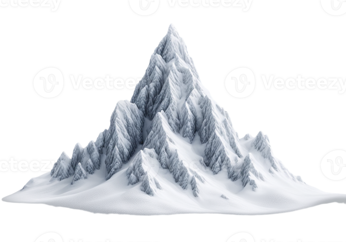 AI generated Snowy Mountain Isolated on Transparent Background png