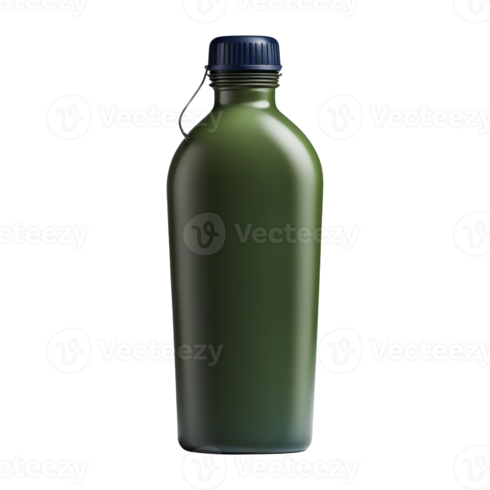 AI generated Navy Green Canteen Bottle Isolated on Transparent Background png