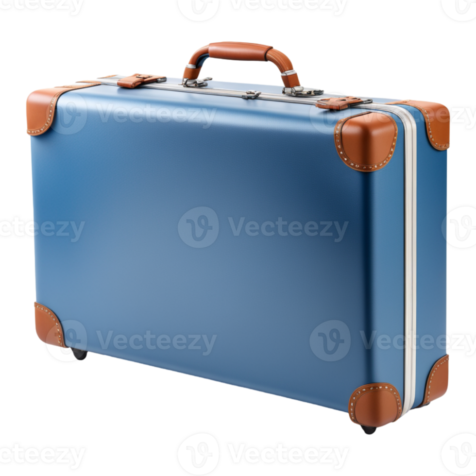 AI generated Blue Suitcase Isolated on Transparent Background png
