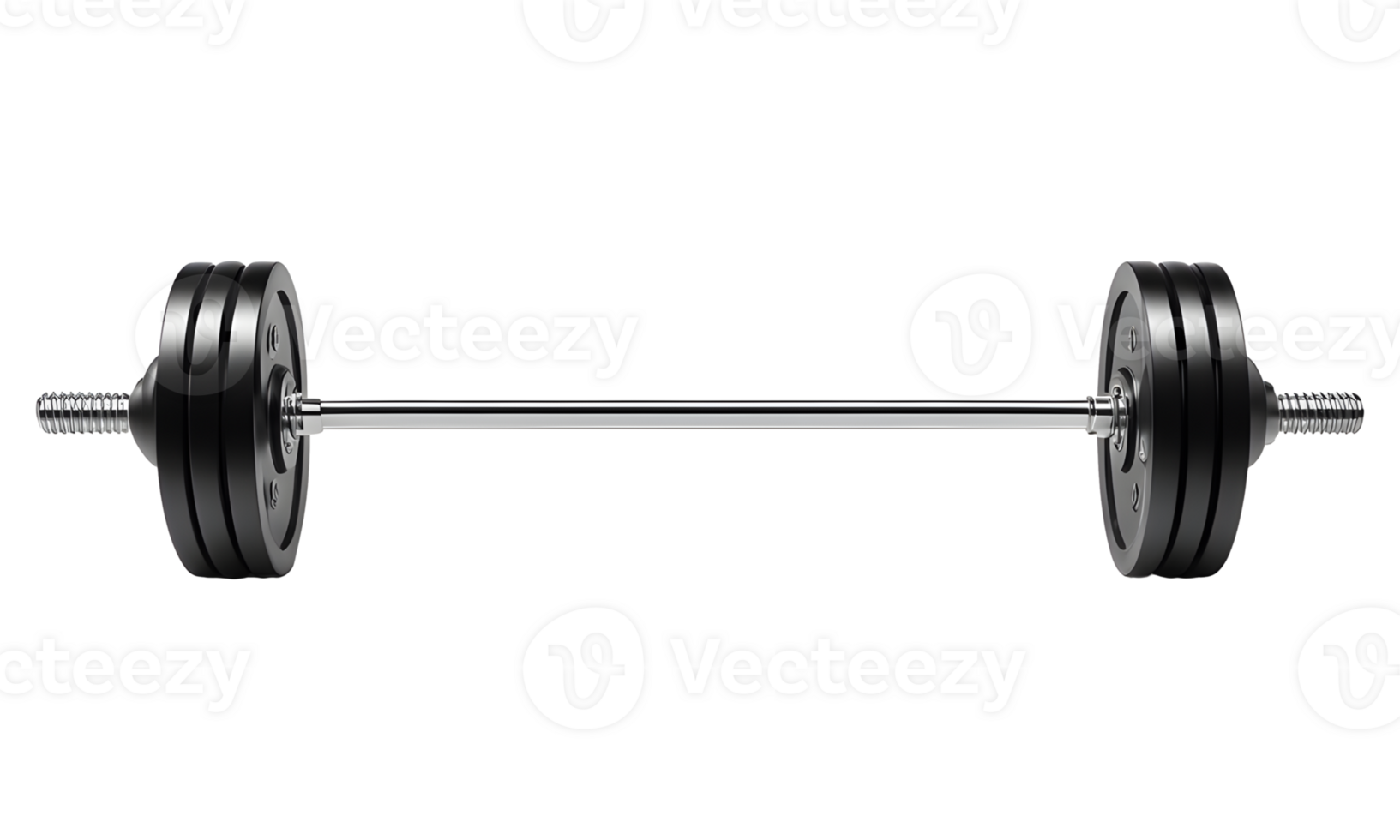 AI generated Barbell Isolated Front View on Transparent Background png