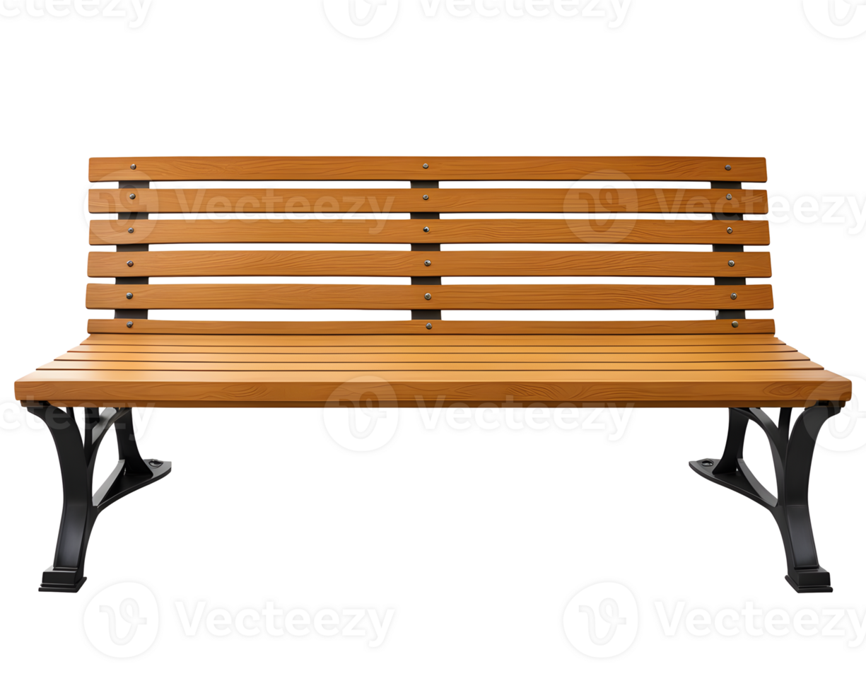 AI generated Wooden Park Bench Isolated on Transparent Background png