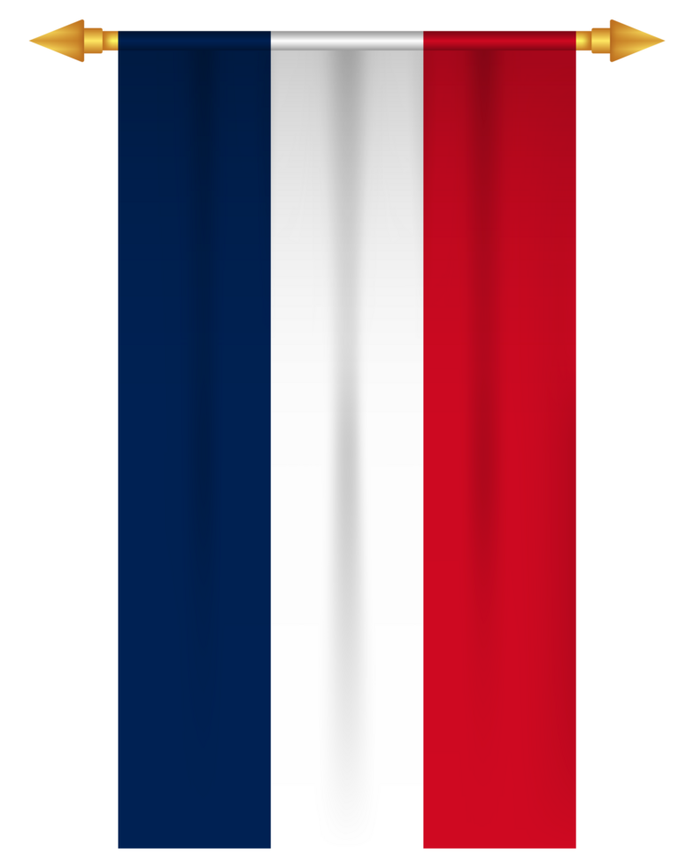 France flag vertical pennant isolated png